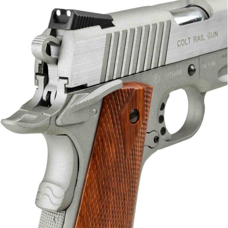 Colt Railgun Stainless Vollmetall Softair Co Pistole Kaliber