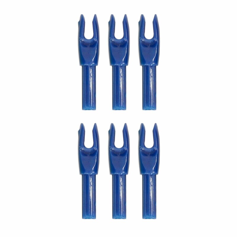 6-er Pack Hawk Nock Large Groove Solid Blau