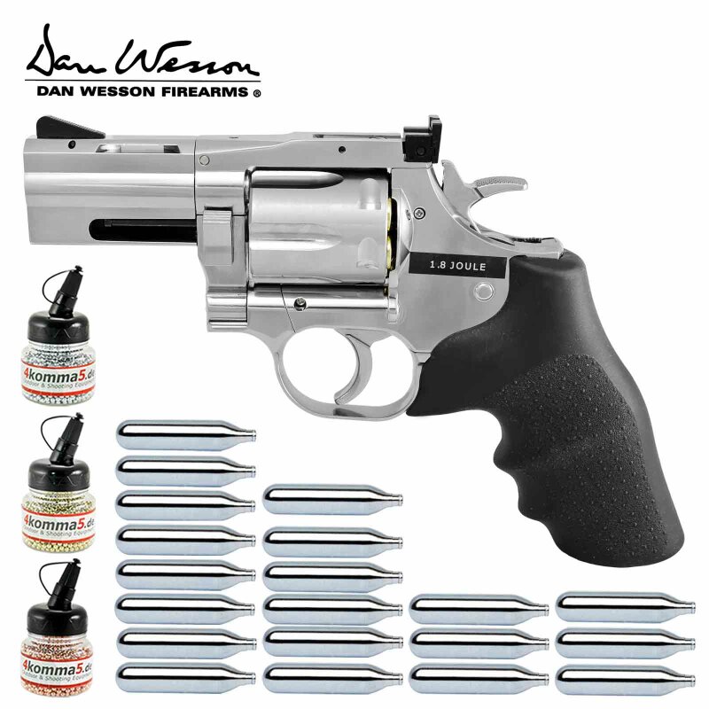 Superset Dan Wesson Co2-Revolver 715 Lauflänge 2,5" 4,5 mm Stahl BB Silber (P18)