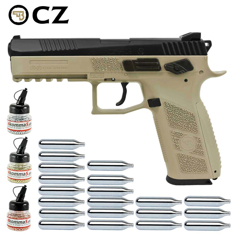 Superset CZ 75 P-09 Duty Bicolor 4,5 mm Stahl BB/Diabolo Co2-Pistole Blow Back (P18)