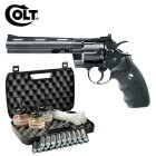 Kofferset Colt Python 6" Lauflänge 4,5 mm Diabolos / Stahl BB Co2 Revolver (P18)