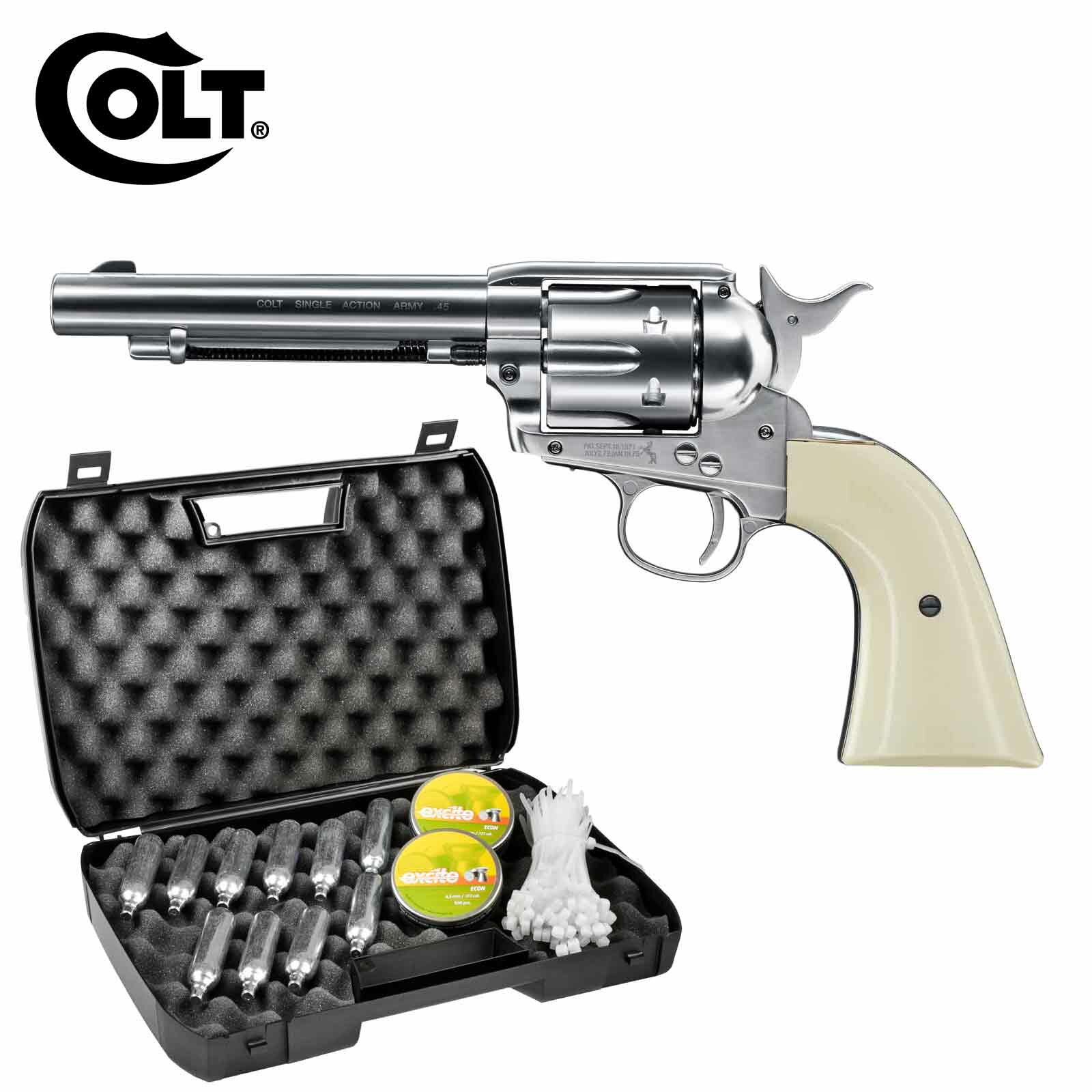 Kofferset Colt Single Action Army® SAA Co2-Revolver Nickel Finish Kal