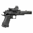 Komplettset Elite Force Race Gun Vollmetall Softair-Co2-Pistole Kaliber 6 mm BB Blowback (P18) + Leuchtpunktzielgerät