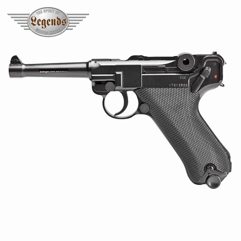 Legends P08 Vollmetall Softair-Co2-Pistole Kaliber 6 mm BB NBB (P18)