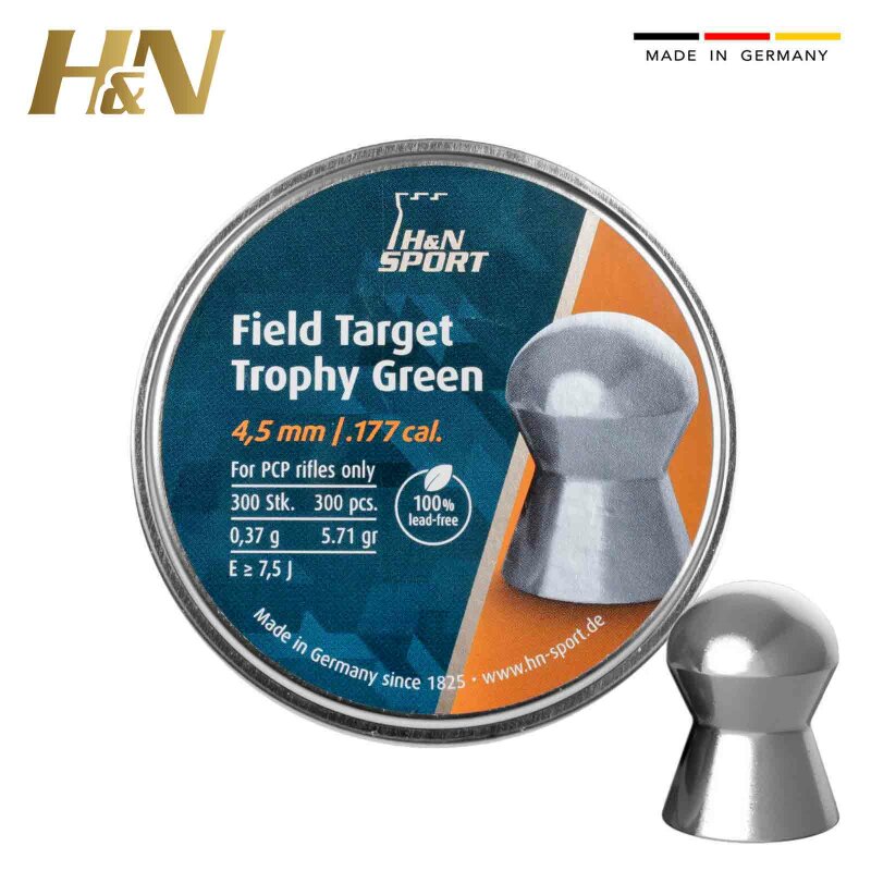 H&N Field Target Trophy Green 4,5 mm 0,37 Gramm Zinnlegierung