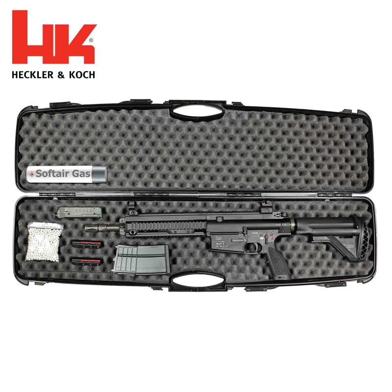 Kofferset Heckler & Koch 417 D Vollmetall Softair-Gewehr Kaliber 6 mm BB Gas Blowback (P18)