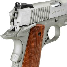 Komplettset Colt 1911 Railgun Stainless Vollmetall Softair-Co2-Pistole Kaliber 6 mm BB Blowback (P18)