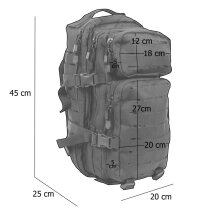 MFH High Defence US Rucksack Assault I Laser Schwarz 30 l