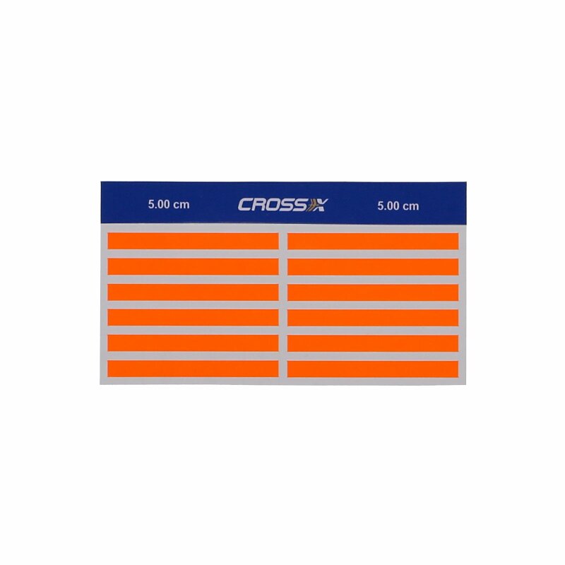 Cross-X Klebeband Streifen für Vanes 48 Stück 5 cm Neon Orange