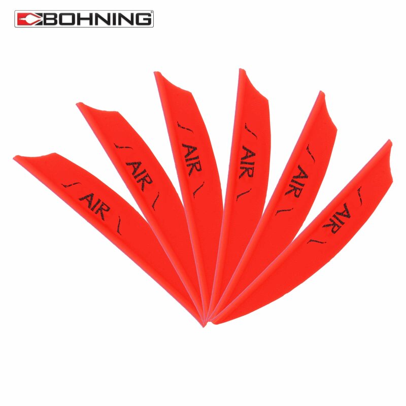 6-er Pack Bohning Plastikfedern Air Vanes 2" (ca. 5,08 cm) Neon Rot