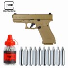 SET Umarex Glock 19X Co2-Pistole Coyote 18 Schuss Blowback Kaliber 4,5 mm Stahl BB (P18)