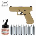 SET Umarex Glock 19X Co2-Pistole Coyote 19 Schuss Kaliber 4,5 mm Stahl BB (P18)