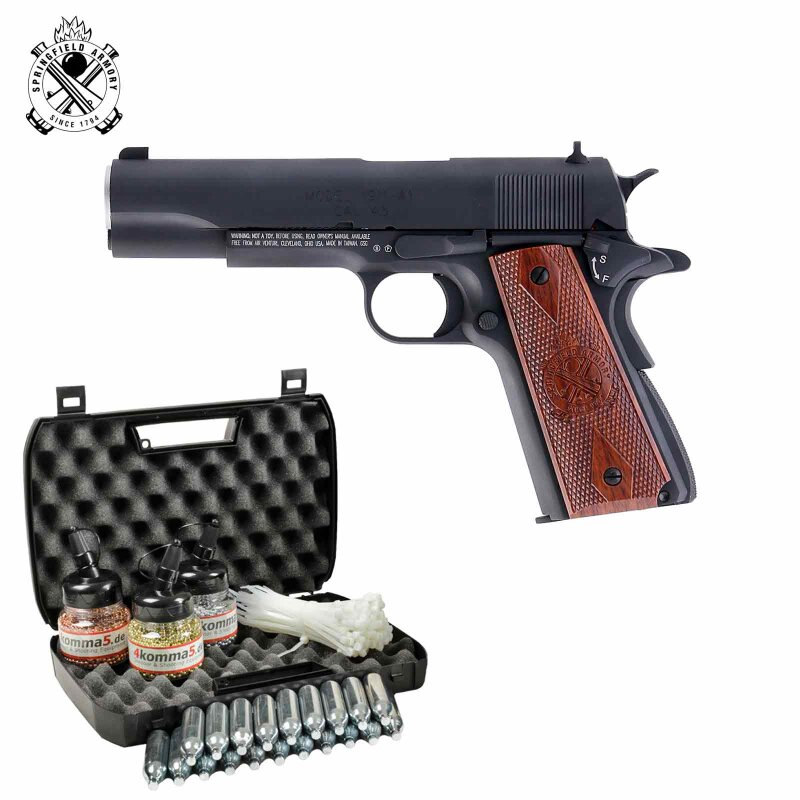 Kofferset Springfield 1911 Vollmetall 4,5 mm BB Blowback Co2-Pistole (P18)