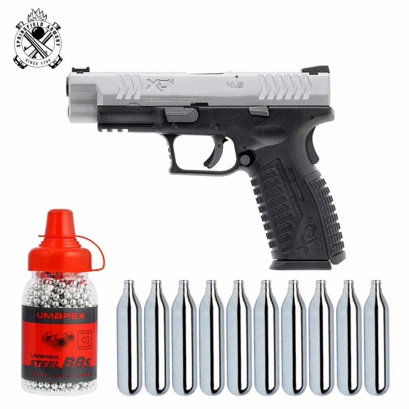 SET Springfield XDM Bicolor 4,5 mm BB Blowback Co2-Pistole (P18)