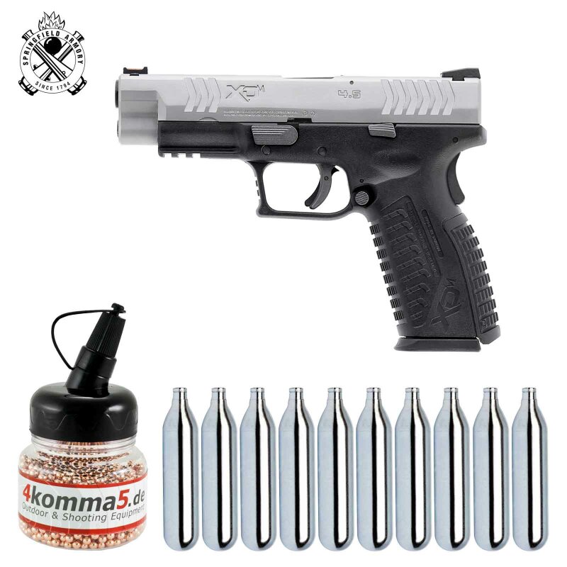 SET Springfield XDM Bicolor 4,5 mm BB Blowback Co2-Pistole (P18)