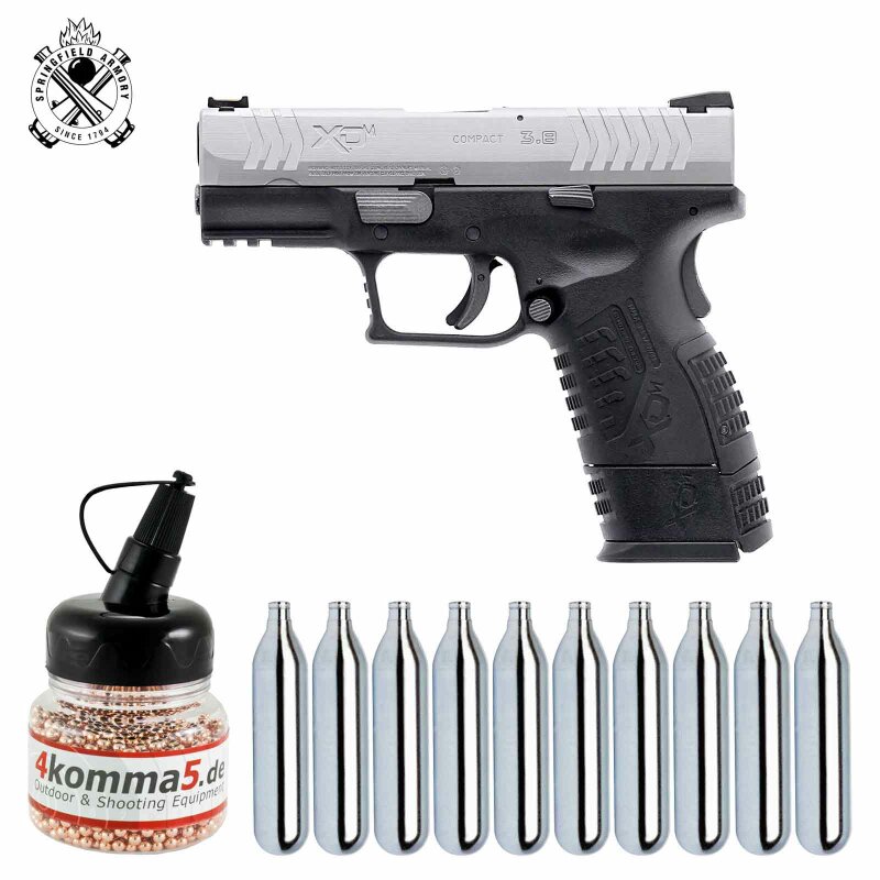 SET Springfield XDM Compact Bicolor 4,5 mm BB Blowback Co2-Pistole (P18)