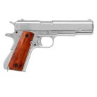 Denix Dekomodell 45er Colt Government M1911A1 Automatik Vernickelt - Holzgriffschalen