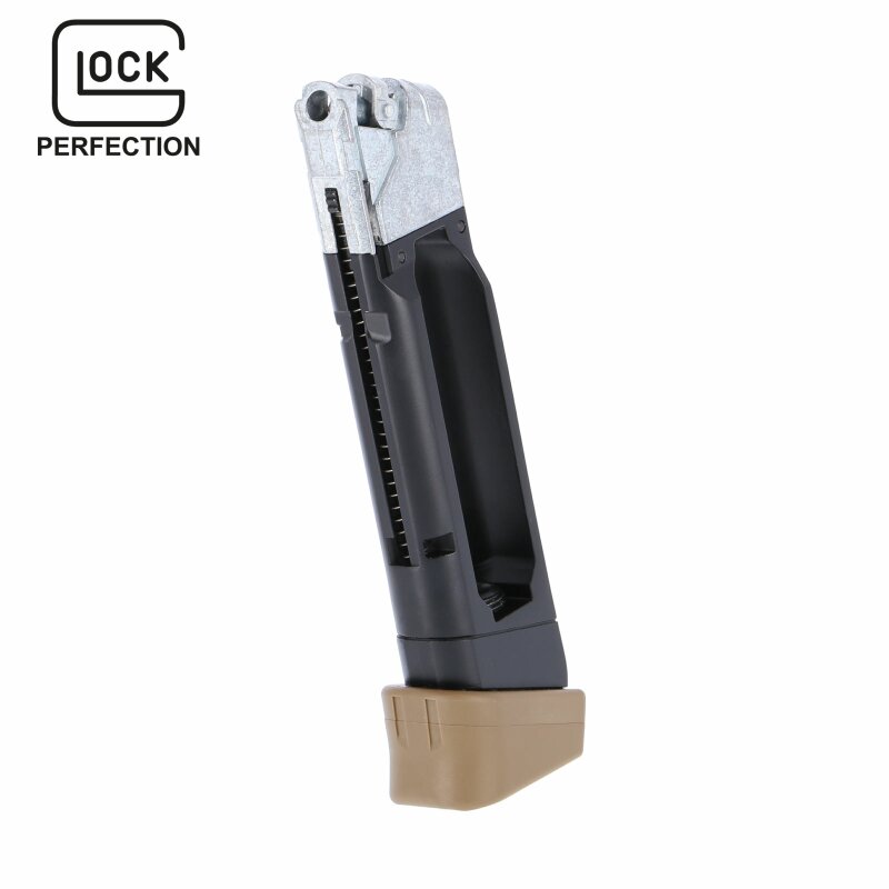 Ersatzmagazin für Glock 19X Softair-Co2-Pistole Coyote Kaliber 6 mm BB 14 Schuss Blowback