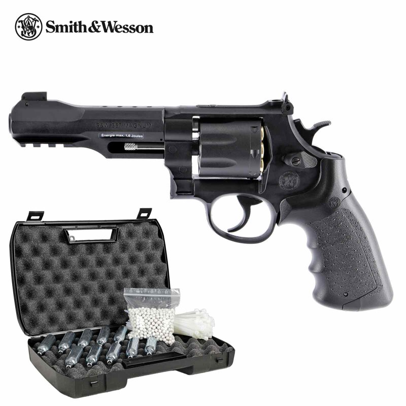 Komplettset Smith & Wesson M&P R8 Softair-Co2-Revolver Schwarz Kalibe