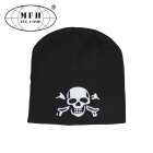 MFH Strickmütze Beanie Totenkopf Schwarz