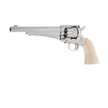 Superset Remington Co2-Revolver 1875 Vollmetall Nickel / Elfenbein-Optik 4,5 mm Diabolo /Stahl BB (P18)