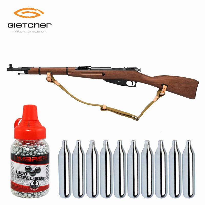 SET Gletcher M1944 Co2-Gewehr Holzoptik Kaliber 4,5 mm Stahl BB (P18)