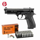 SET Ekol Firat Magnum Schreckschuss Pistole brüniert 9 mm P.A.K. (P18) + 50 Platzpatronen 9 mm P.A.K.