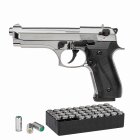 SET Ekol Firat Magnum Schreckschuss Pistole Chrom 9 mm P.A.K. (P18) + 50 Platzpatronen 9 mm P.A.K.