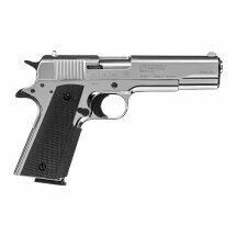 SET Colt Government 1911 A1 Schreckschuss Pistole Polished Chrome 9 mm P.A.K. (P18) + 50 Platzpatronen 9 mm P.A.K.