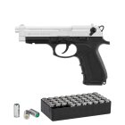 SET Zoraki 918 Schreckschuss Pistole Matt Chrom 9 mm P.A.K. (P18) + 50 Platzpatronen 9 mm P.A.K.