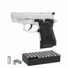 SET Zoraki 914 Schreckschuss Pistole Chrom 9 mm P.A.K. (P18) + 50 Platzpatronen 9 mm P.A.K.