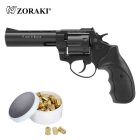 SET Zoraki R1 4,5 Zoll Lauf Schreckschuss Revolver Schwarz 9 mm R.K. (P18) + 50 Platzpatronen 9 mm R.K.