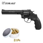 SET Zoraki R1 6 Zoll Lauf Schreckschuss Revolver Schwarz 9 mm R.K. (P18) + 50 Platzpatronen 9 mm R.K.