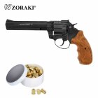 SET Zoraki R1 6 Zoll Lauf Schreckschuss Revolver Shiny 9 mm R.K. (P18) + 50 Platzpatronen 9 mm R.K.