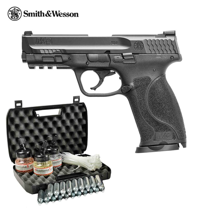 Kofferset Smith & Wesson M&P9 M2.0 Blowback 4,5 mm BB schwarz (P18) Co2-Pistole