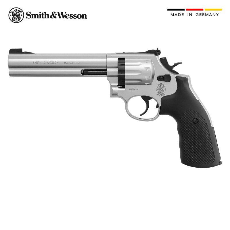 Co2 Revolver Smith & Wesson 686 - 6 Zoll Nickel 4,5 mm Diabolo (P18)