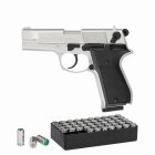 SET Walther P88 Schreckschuss Pistole Nickel 9 mm P.A.K. (P18) + 50 Platzpatronen 9 mm P.A.K.