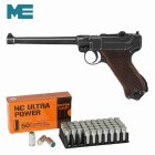 SET ME P04 Schreckschuss Pistole Antik 9 mm P.A.K. (P18) + 50 Platzpatronen 9 mm P.A.K.