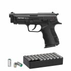 SET Retay X Pro Schreckschuss Pistole Schwarz 9 mm P.A.K. (P18) + 50 Platzpatronen 9 mm P.A.K.