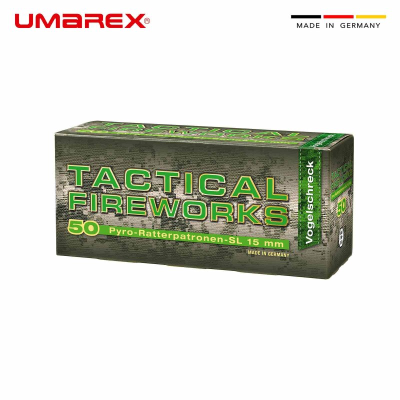 15 mm Pyro Umarex Tactical Fireworks Vogelschreck Raketengeschosse / Ratterpatronen 50 Stück (P18)