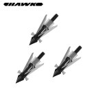 3 Jagdspitzen Hawk® Muzzy Silber mit 4 Klingen schraubbar