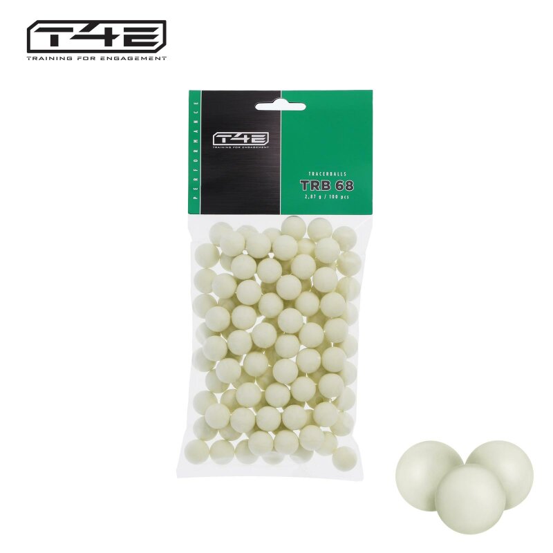 T4E Performance TRB 68 -Tracerballs/Gummiballs weiß - Kal .68 - 100 Stück