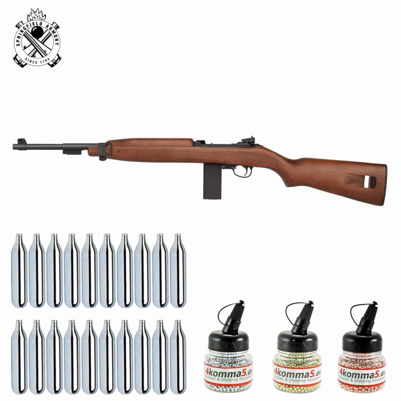 Superset Springfield M1 Carbine Co2-Luftgewehr Echtholzschaft Blowback 4,5 mm BB (P18)