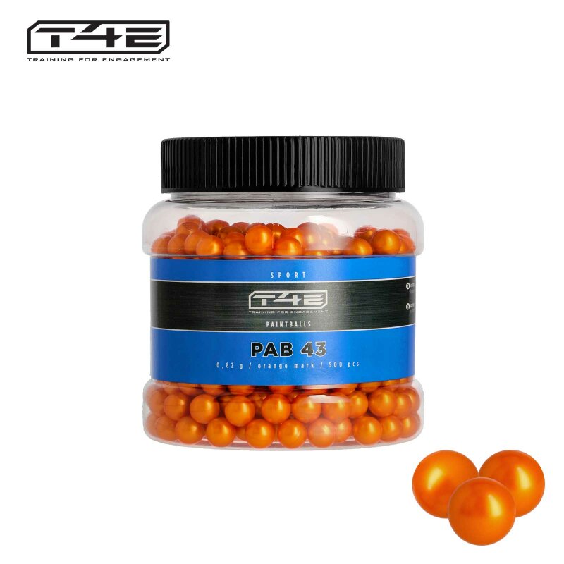 T4E Farbkugeln Orange Sport PAB 43 Kal .43 - 500 Stück