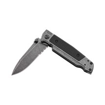 Walther Q5 Steel Frame Folder Blackwash Serrated - Einhandmesser (P18)