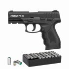 SET Retay PT-23 Schreckschuss Pistole Schwarz 9 mm P.A.K. (P18) + 50 Platzpatronen 9 mm P.A.K.