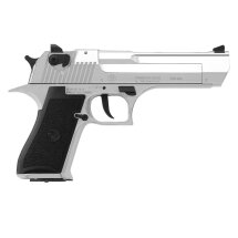 SET Retay Big Fifty Chrome Finish Schreckschuss Pistole 9 mm P.A.K. (P18) + 50 Platzpatronen 9 mm P.A.K.