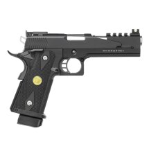 Komplettset WE Hi-Capa 5.1 Dragon Vollmetall Softair-Co2-Pistole Schwarz Kaliber 6 mm BB Blowback (P18)