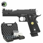 Komplettset WE Hi-Capa 5.1 Dragon Vollmetall Softair-Co2-Pistole Schwarz Kaliber 6 mm BB Blowback (P18)