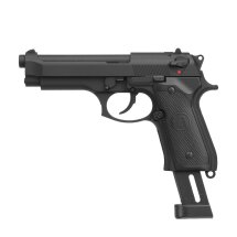 Komplettset KJ Works M1911 Vollmetall Softair-Co2-Pistole Schwarz Kaliber 6 mm BB Blowback (P18)